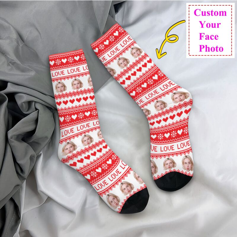 Dress Sock Men - Weihnachten personalisierte benutzerdefinierte Gesicht Foto Kleid