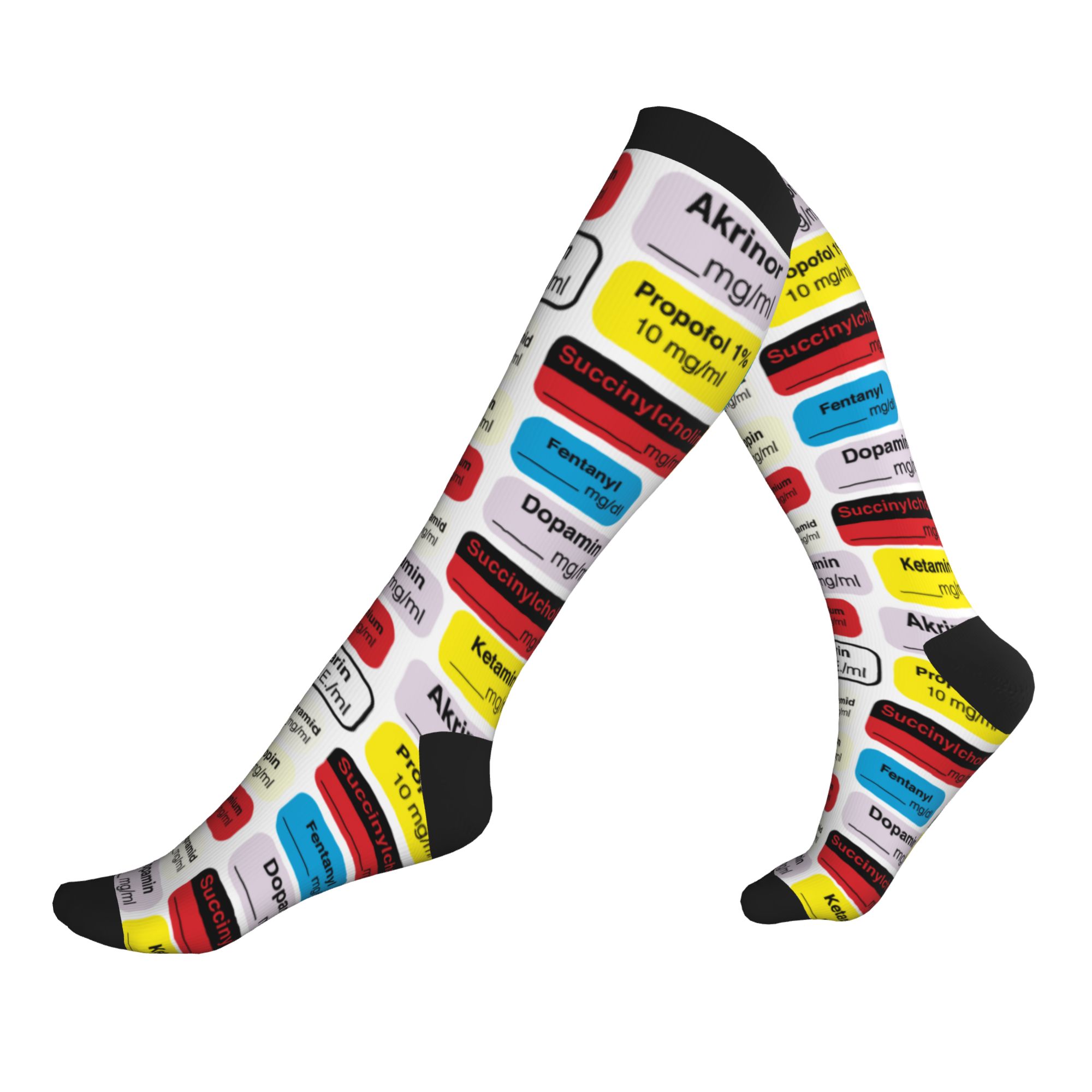 Compression Sock Medical - Etiketten für Anästhesiemittel, Sport-Kompressionssocken für Männer