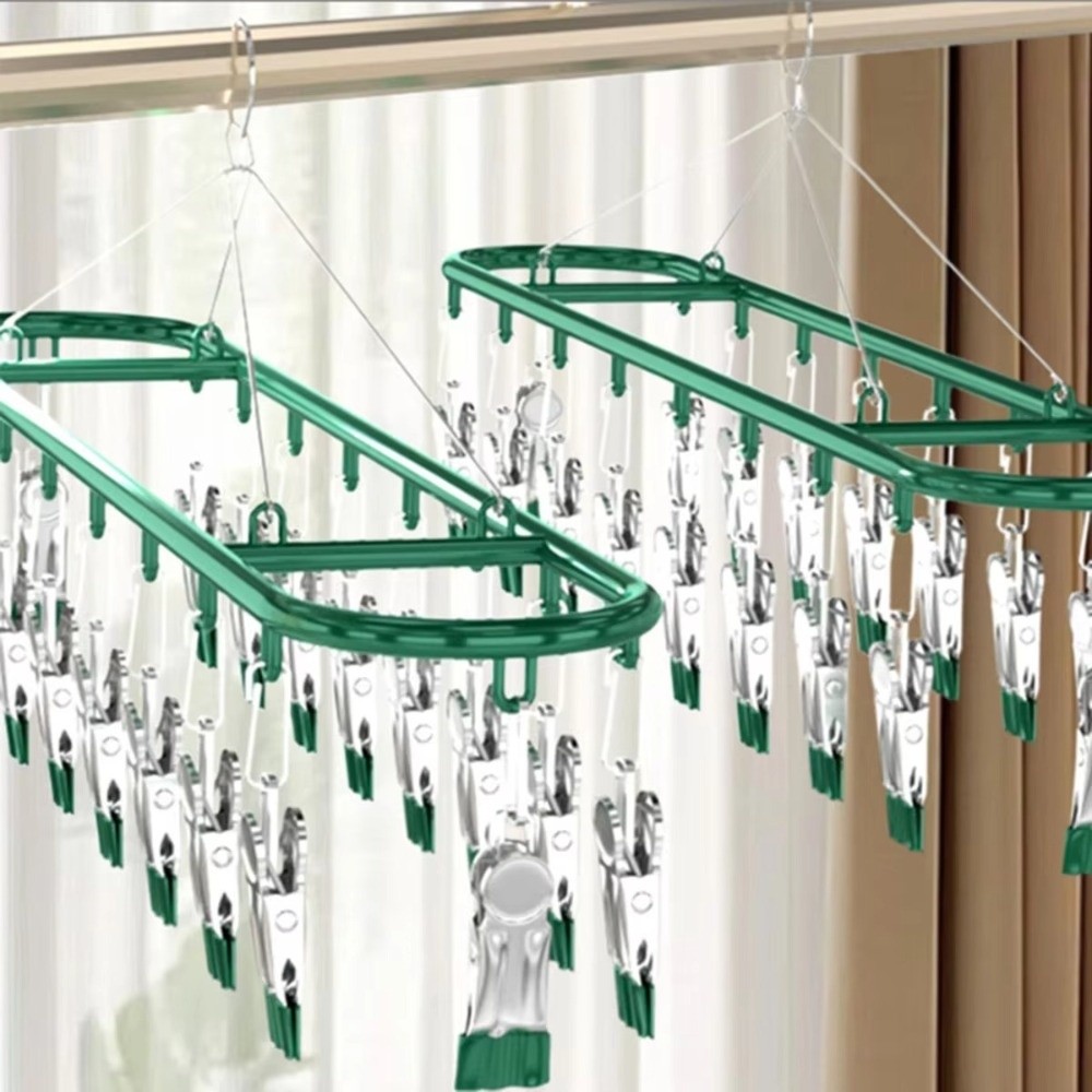 Sock Organizer Tray - Haushalts-Wäscheständer ohne Aufdruck mit 20 Klammern,
