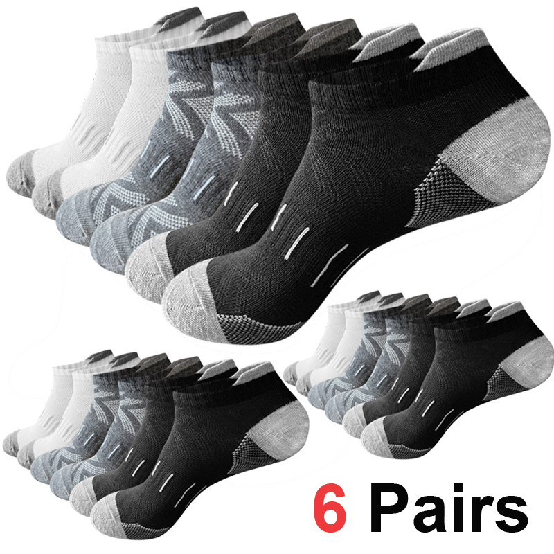 Athletic Sock Cushion - 6/12 Paar Herren-Söckchen mit Pfeilmuster, atmungsaktiv,